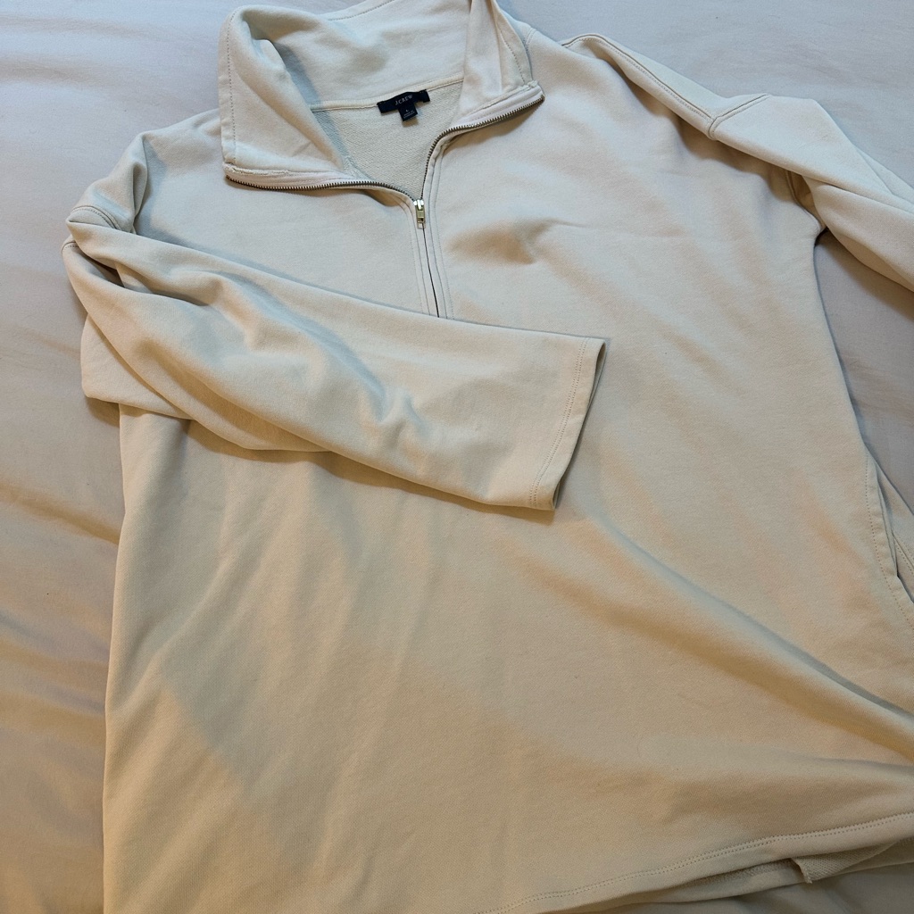 J. Crew Cream Zip Up Sweater